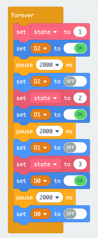 block coding traffic light states loop