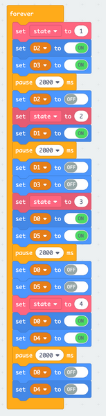 Makecode visual coding two traffic lights