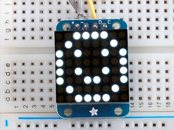 Adafruit Mini 8x8 Led Matrix Wi2c Backpack Ultra Bright White Smalldevices 4826