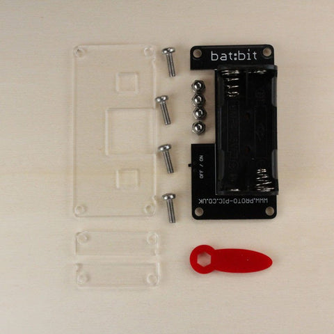 Bat:bit Micro:bit case parts with assembly tool