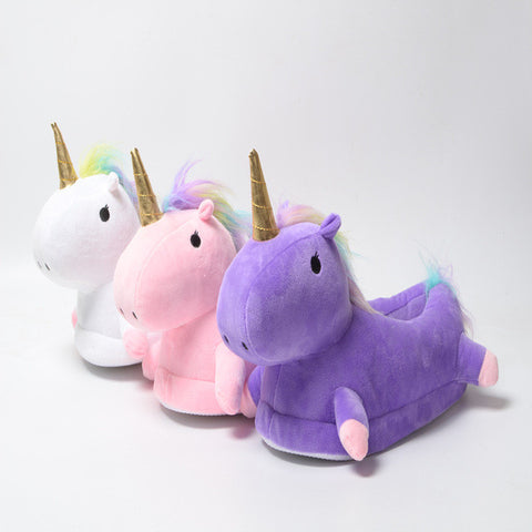 Pink/Purple Unicorn Plush Slippers - Well Pick