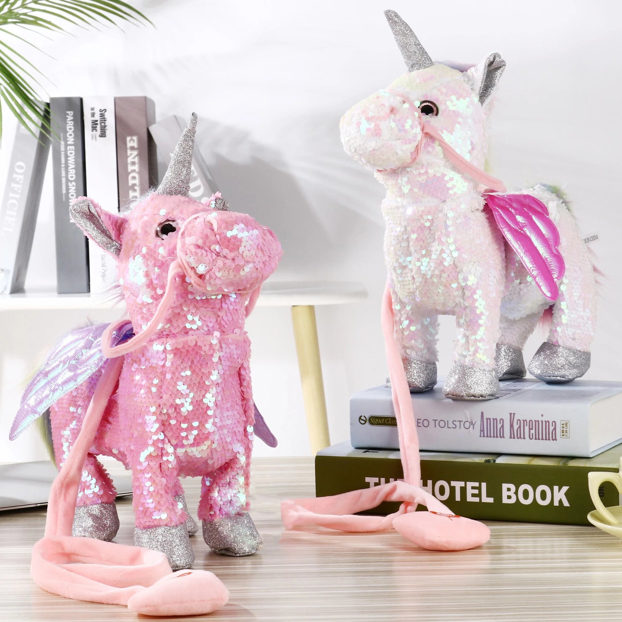 walking unicorn plush toy