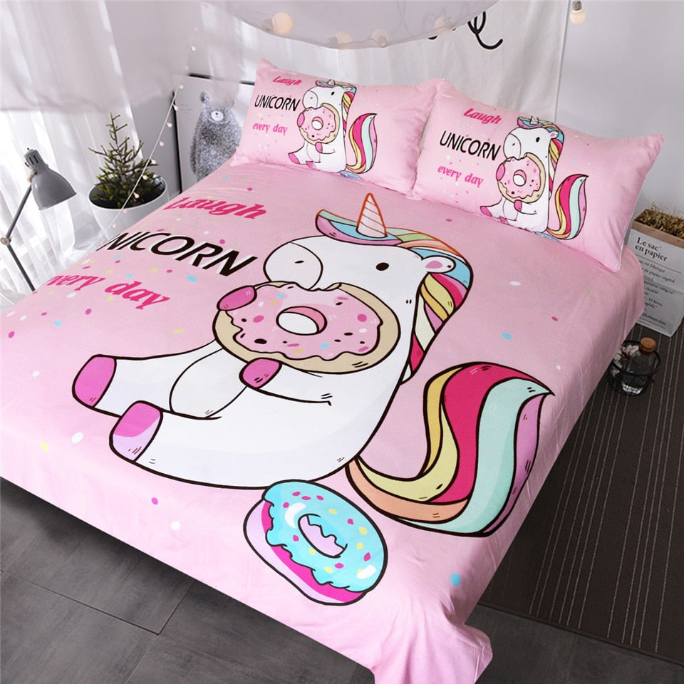 Magical Rainbow Unicorns Duvet Set Choice Single Double King Size