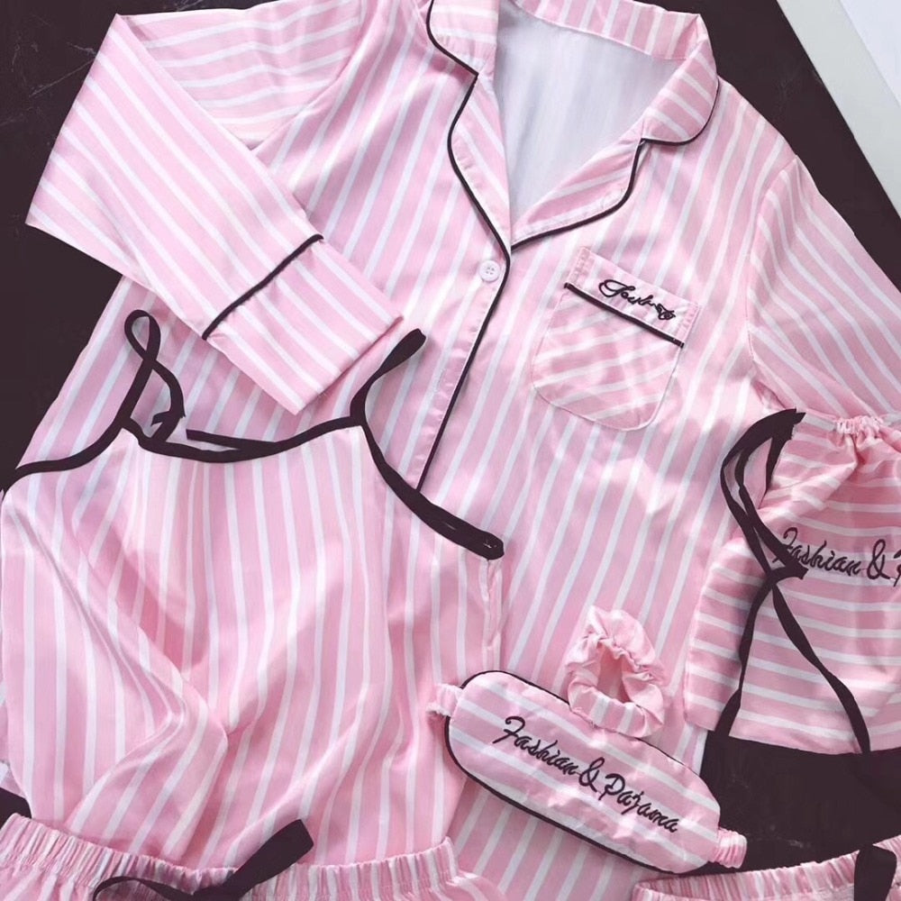 pink silk pjs