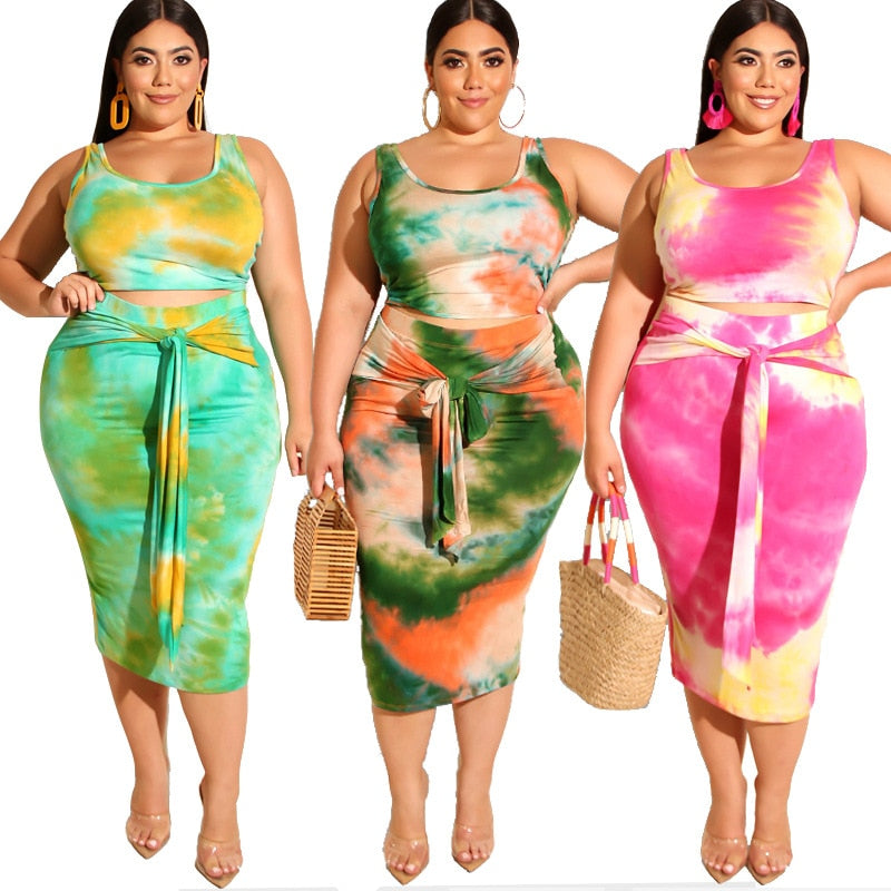 plus size tie dye dress