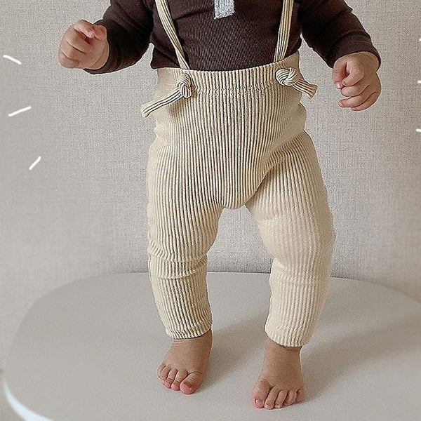 Beige Ribbed Knit Leggings - Baby Pants at Louie Meets Lola