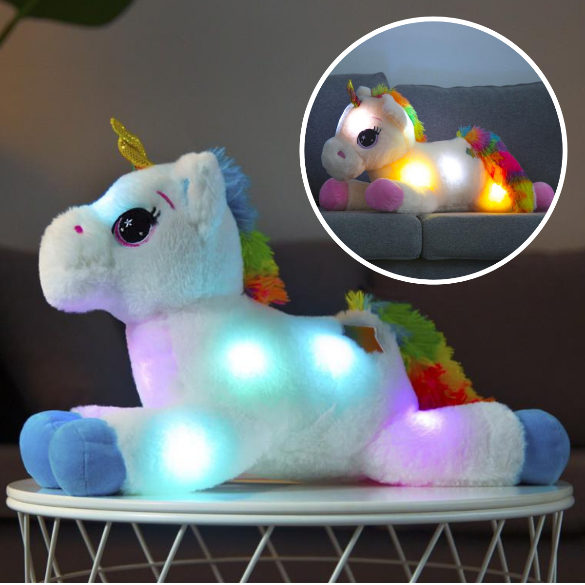 big fluffy unicorn plush