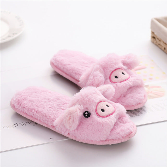 fluffy unicorn slippers