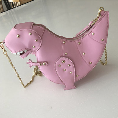 Pink Dinosaur Leather Shoulder Bag - Well Pick