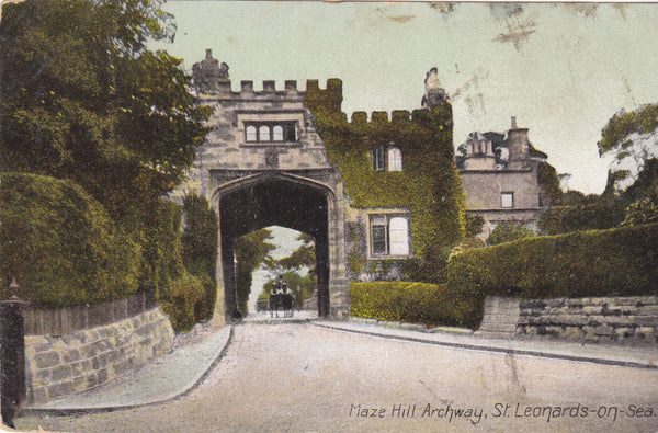 MAZE HILL ARCHWAY, ST LEONARDS-ON-SEA - EARLY 1900s VINTAGE POSTCARD (ref 1949/17) 0