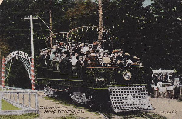 OBSERVATION CAR, SEEING VICTORIA B.C. - OLD CANADiAN POSTCARD (ref 6272/20) 0