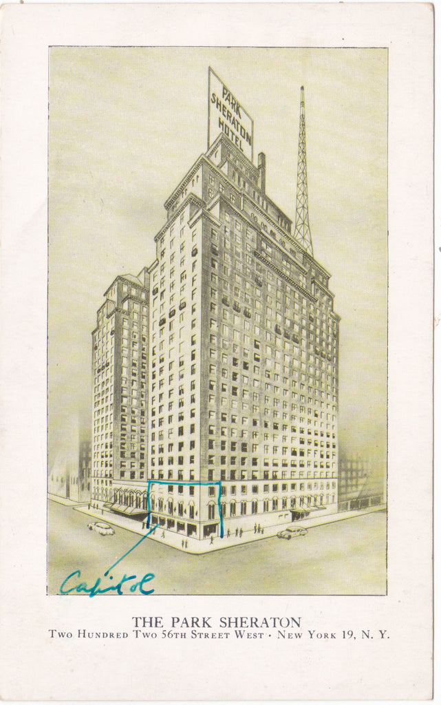 THE PARK SHERATON - OLD NEW YORK POSTCARD (ref 5421) – Old Postcards