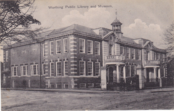 WORTHING LIBRARY & MUSEUM - OLD SUSSEX POSTCARD (ref 6097/20/S) 0
