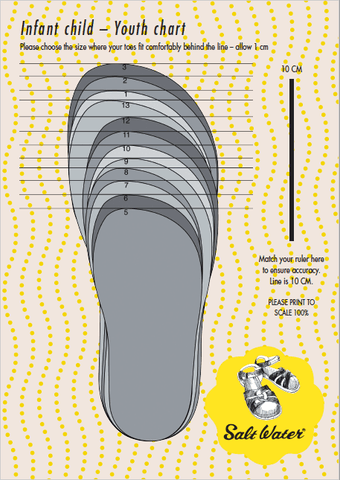 saltwater sandals size chart us