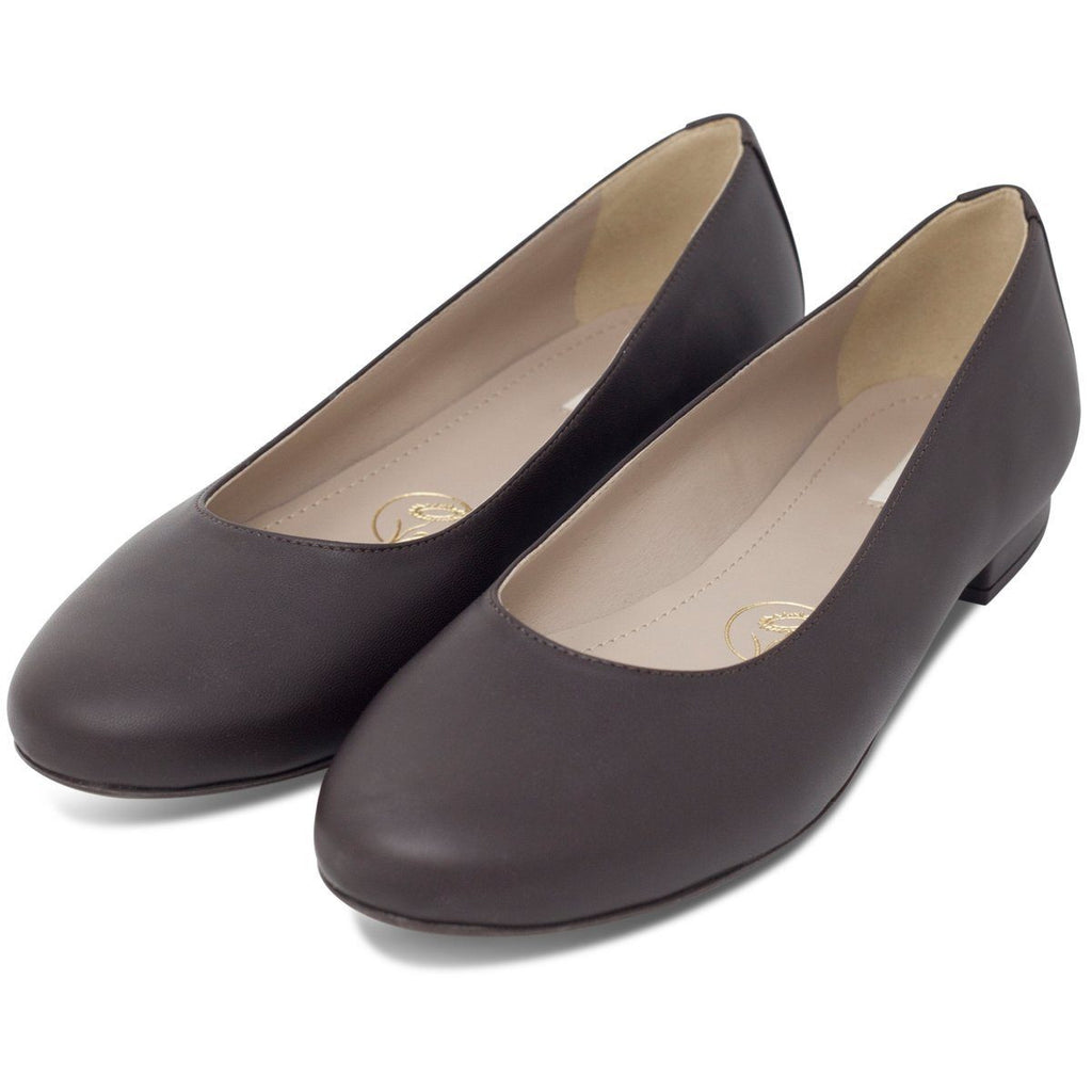 Womens Vegan Ballerinas Dark Brown 