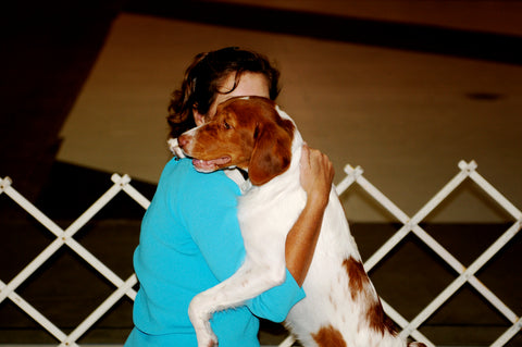 Dog show training love and hugs