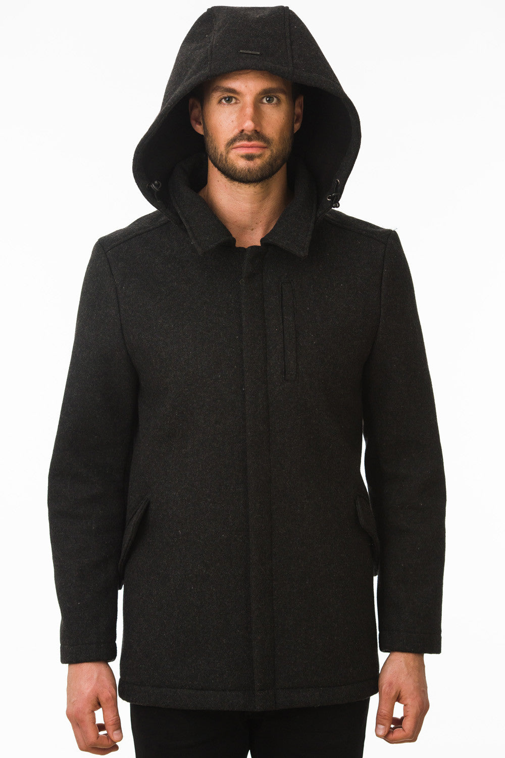 wool jacket with hood mens