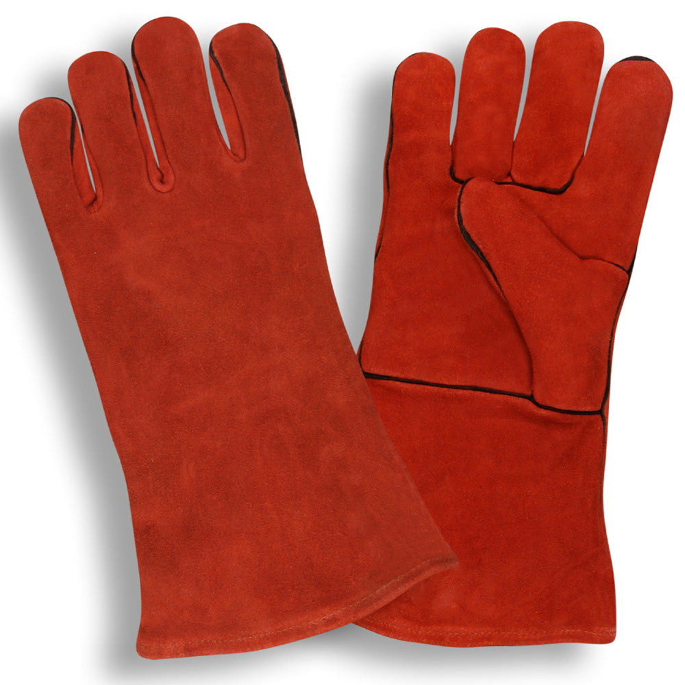 red leather gloves