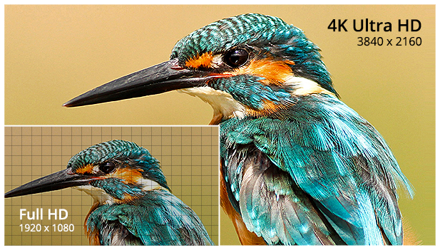 4K Ultra HD provides higher resolution and better picture quality.