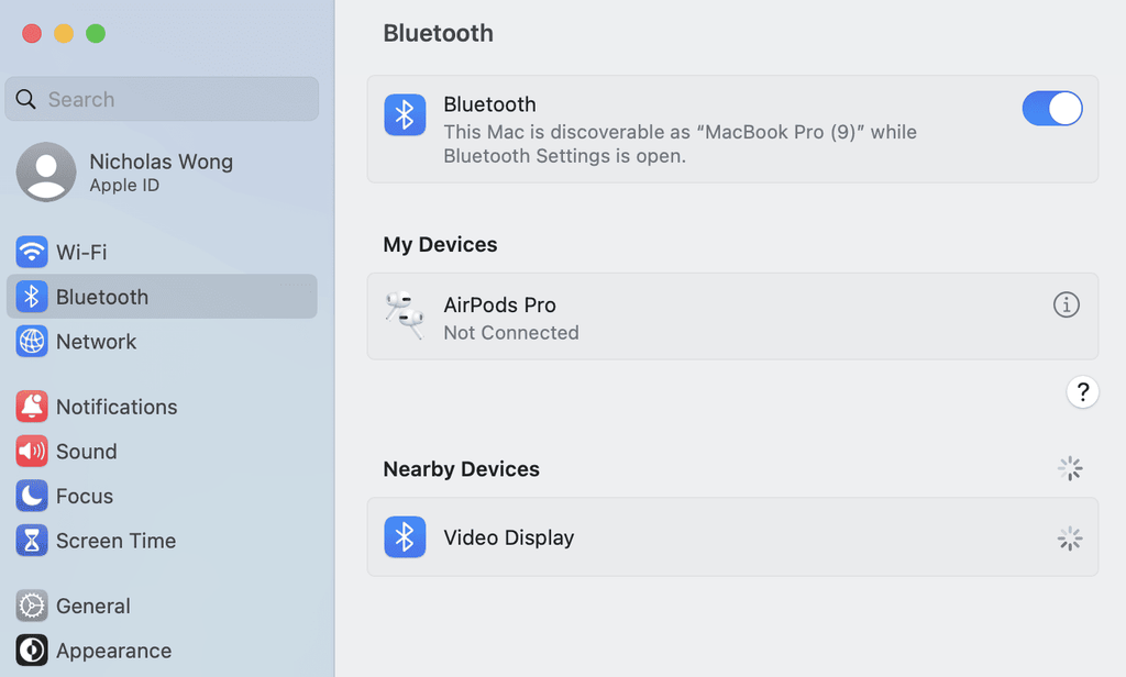 Navigating Bluetooth settings on macOS Ventura
