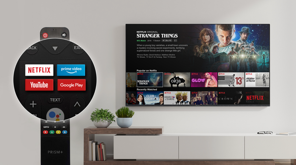 With the PRISM+ TV remote, you now have one-click access to your favourite streaming platforms.