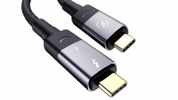 Thunderbolt 4 cable using the USB-C port to connect to external displays with high resolutions (8K)