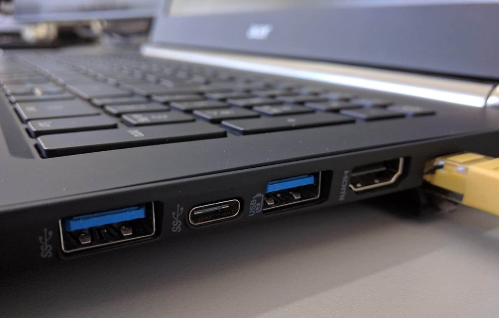 Ports found at the side of a laptop to connect to a monitor
