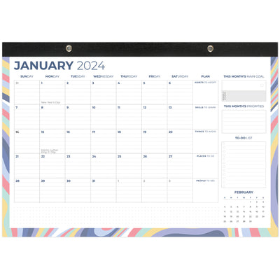 Burde Planner 2024 | Life Organizer Family Planner | January 1, 2024 to  January 5, 2025 | 9x6,4 in | Spiral binding | Daily, Weekly & Monthly  planner