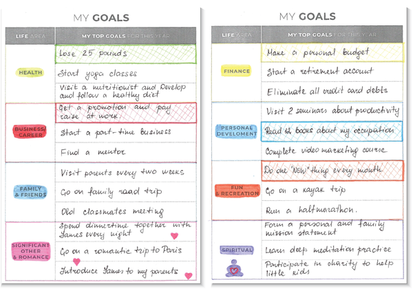 Clever Fox goal-setting pages
