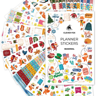 Clever Fox Mega Sticker Pack – 2,000+ Small Planner Stickers – Seasonal,  Time Management, Budget & Inspirational Stickers for Adults – Sticker Book