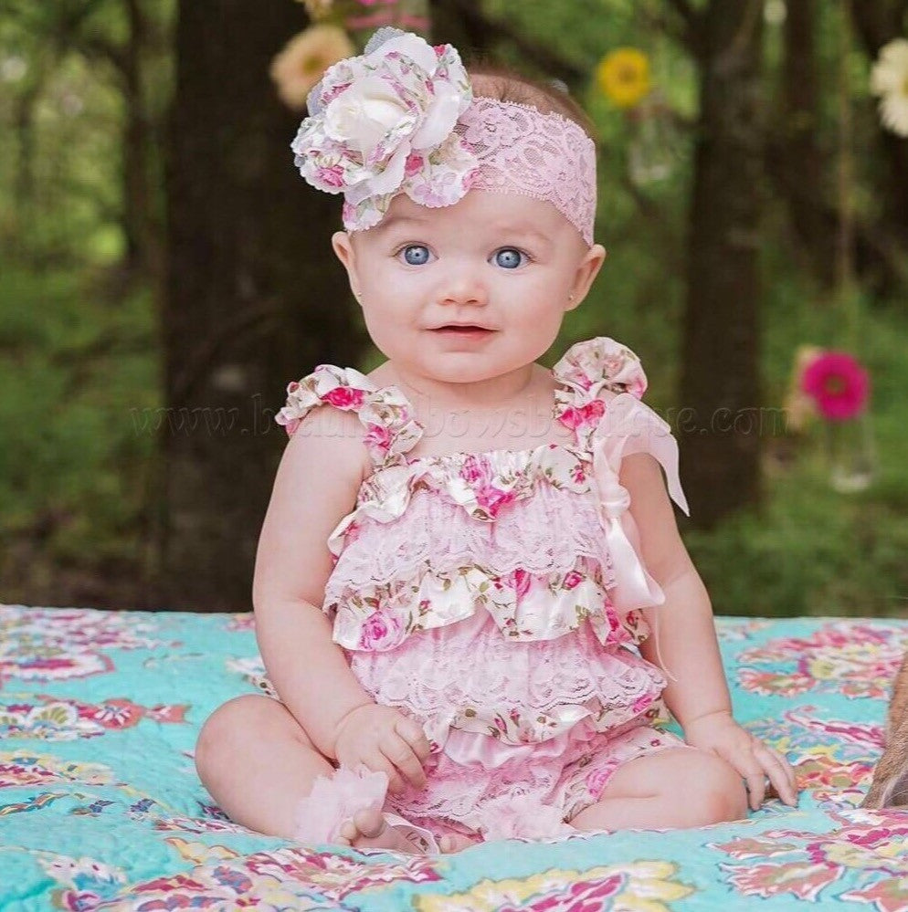 Buy Girls Ivory Floral Baby Romper Online At Beautiful Bows Boutique