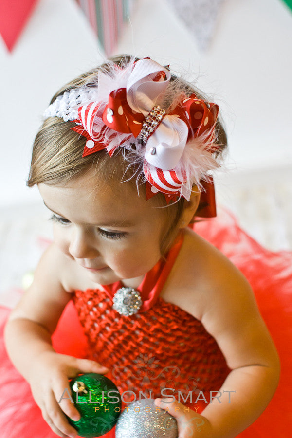 red infant headband