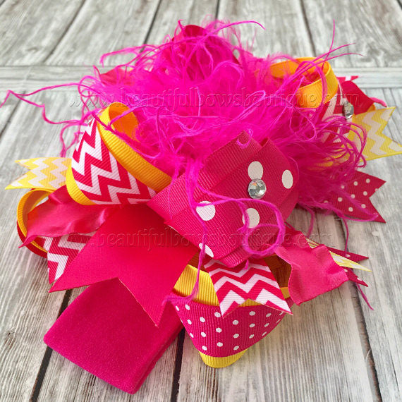 Buy Sunshine Birthday Bow Headband Pink and Yellow Online at Beautiful ...