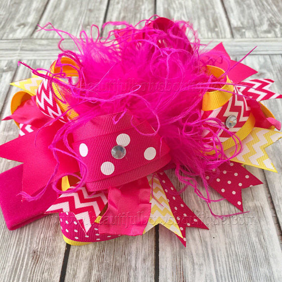 Buy Sunshine Birthday Bow Headband Pink and Yellow Online at Beautiful ...