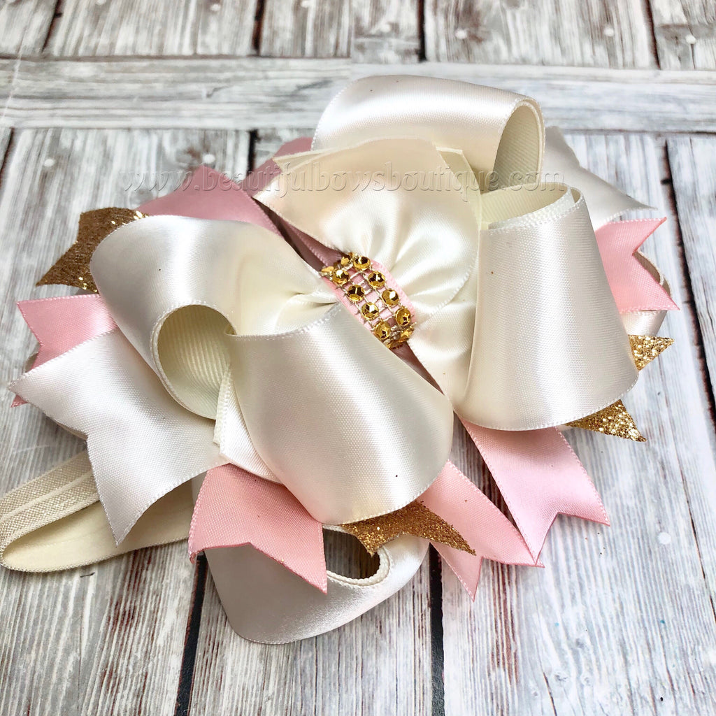 gold hair bows for baby
