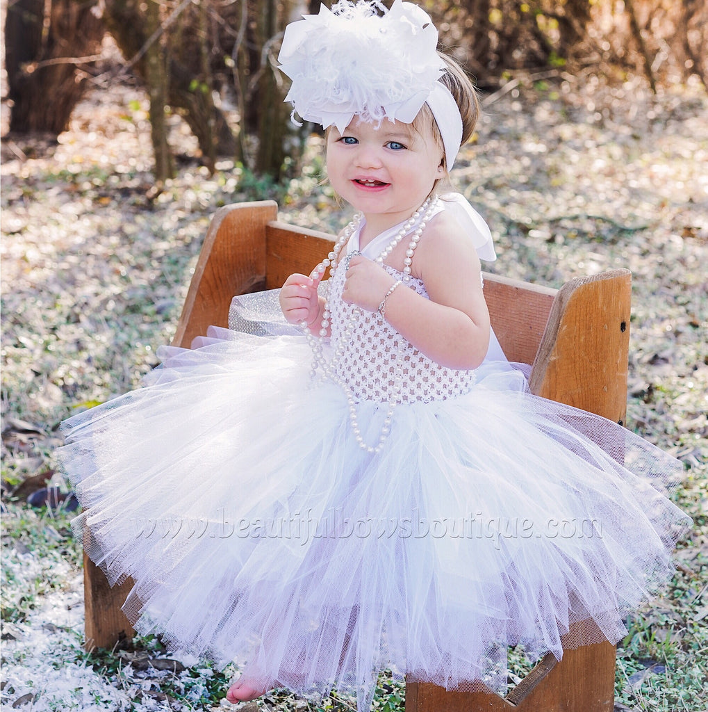 Buy Solid White Baby Tutu Dress,Baby Girl Tutu,White Baby Tutu Dress Online  at Beautiful Bows Boutique