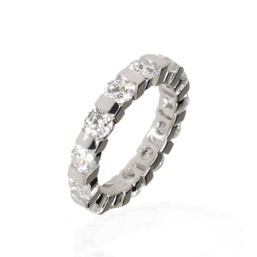 NEW Sterling Silver 5.4 Carat CZ Eternity Band