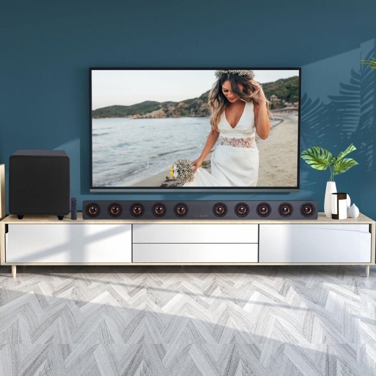 D90 Home Theater Audio Echo Wall Soundbar Subwoofer Bluetooth Audio (Light Grey)