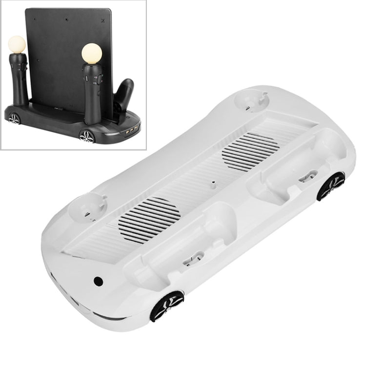 Multi-function Host Machine Dissipate Heat Charging Base Holder for PS4 Pro / Slim (White)