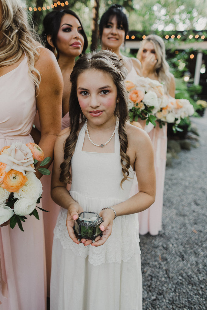 rustic boho vintage lace flower girl dress