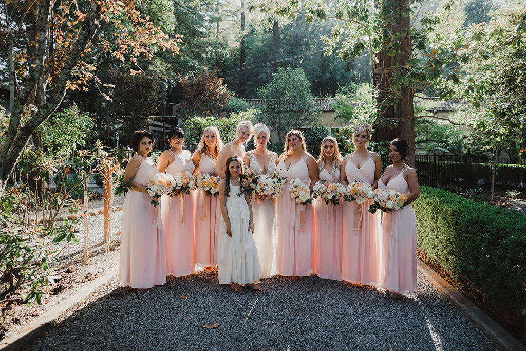 rustic eclectic wedding bridal party flower girl