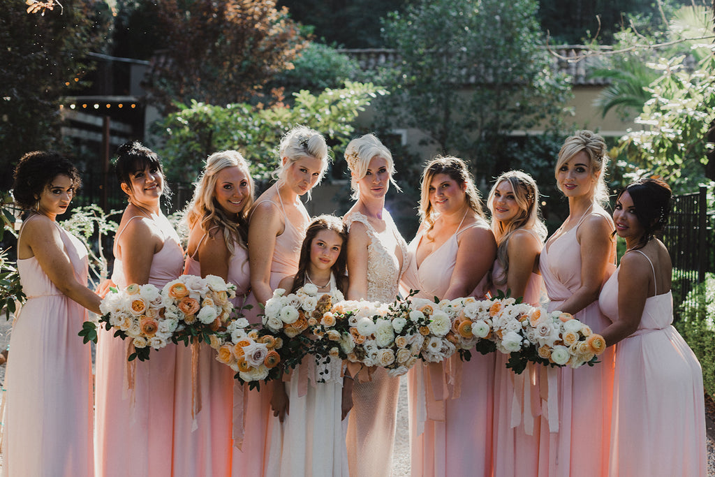 eclectic rustic wedding party bridesmaid flower girl