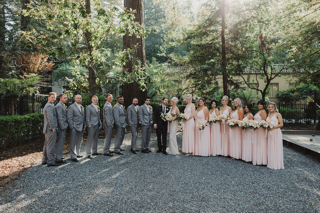 rustic eclectic wedding party groomsmen bridesmaids