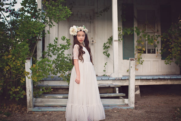 bohemian lace flower girl dresses