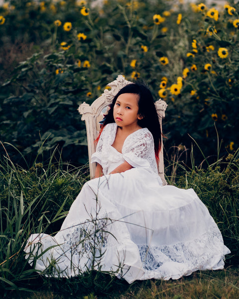 bohemian flower girl maxi dress