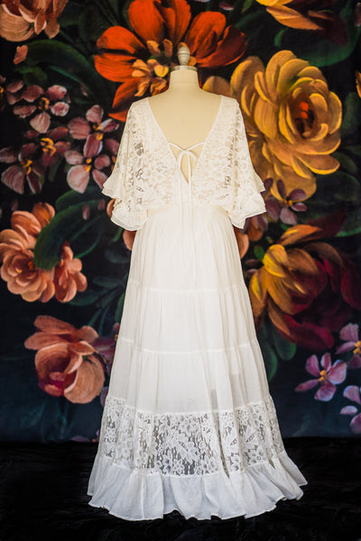 boho gypsy vintage lace wedding dress