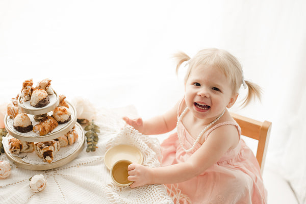 children's vintage tea party photography photoshoot idea