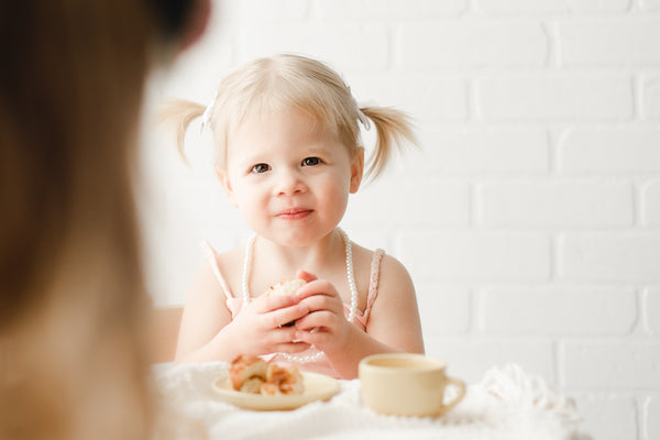 children kids sister vintage tea party photoshoot idea