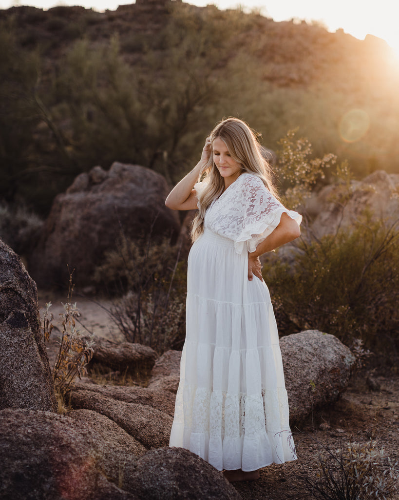 Boho Lace Maternity Gown