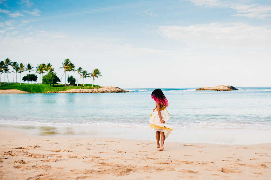 boho beach mustard yellow girl toddler tween high low dress